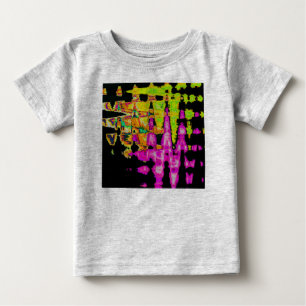 Neon Glitch Abstract Art Poster Print Baby T-Shirt