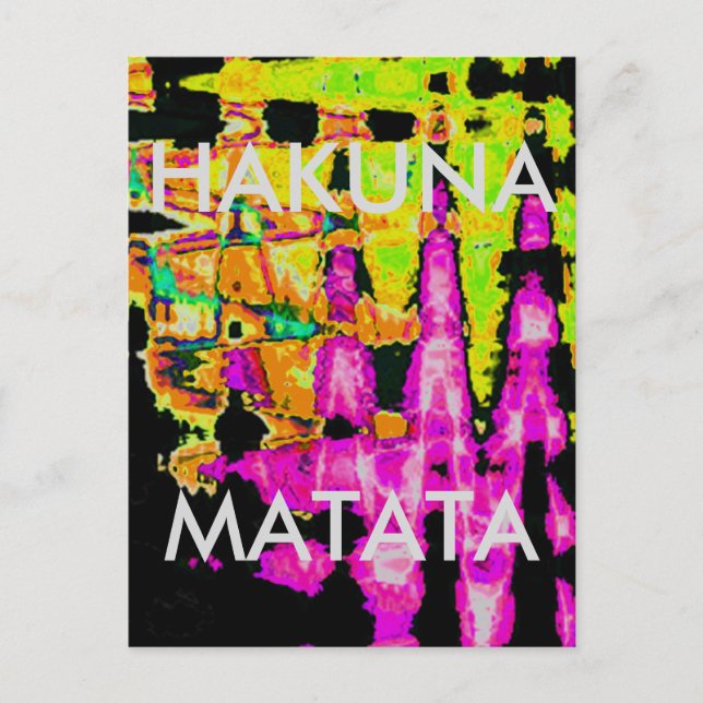Neon Glitch Abstract Art Poster Print Postcard (Front)