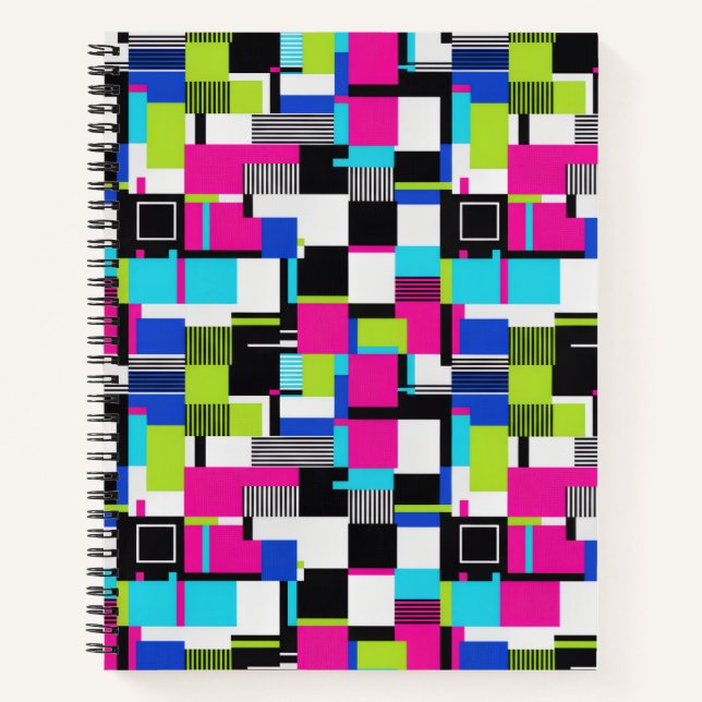 Neon Glitch Aesthetic Notebook (Front)