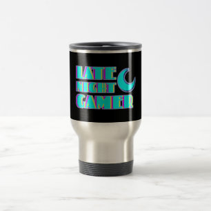 Neon Glitch Gamer Travel Mug Synthwave