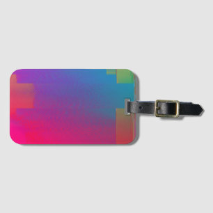 neon glitch luggage tag