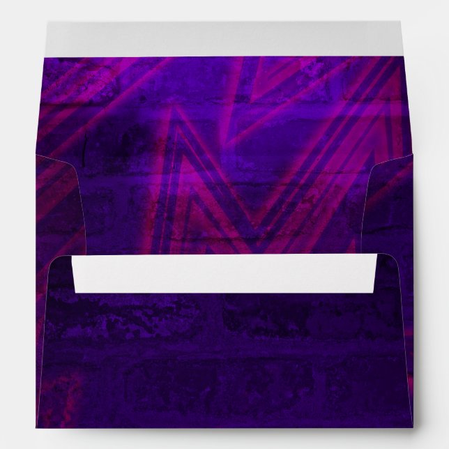 Neon Glow Birthday Party Club Invitation Envelopes (Back (Bottom))