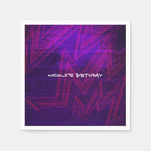 Neon Glow Birthday Party Urban Club Napkins