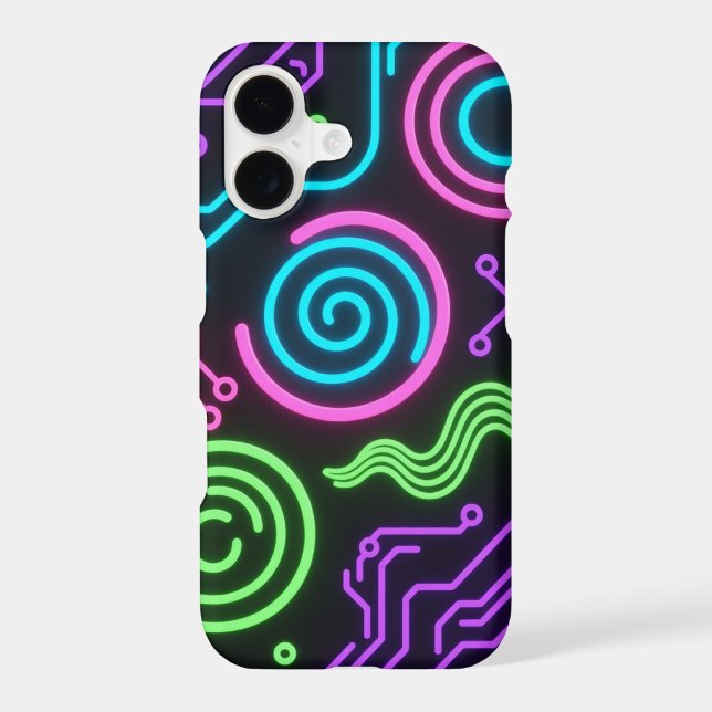 Neon Glow Black Phone Case (Back)