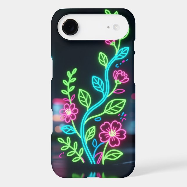 Neon Glow Black Phone Case (Back)