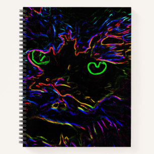 Neon Glow Cat Notebook