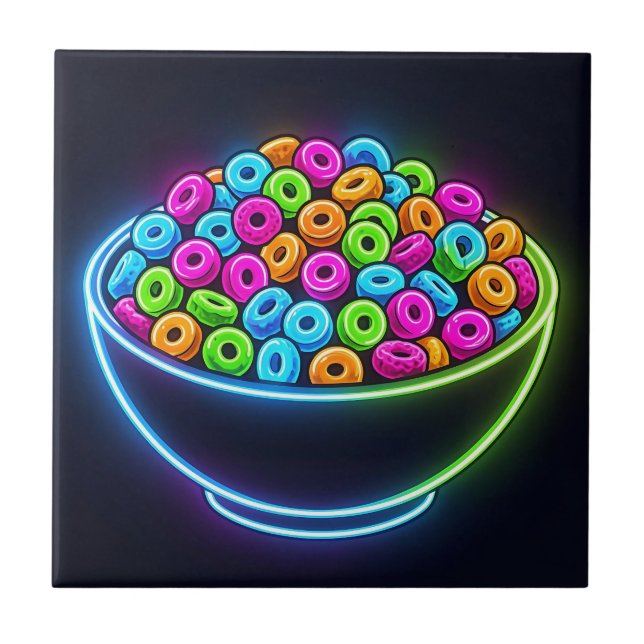 Neon Glow Cereal Bowl Tile (Front)