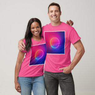 Neon Glow Circle Abstract Art T-Shirt