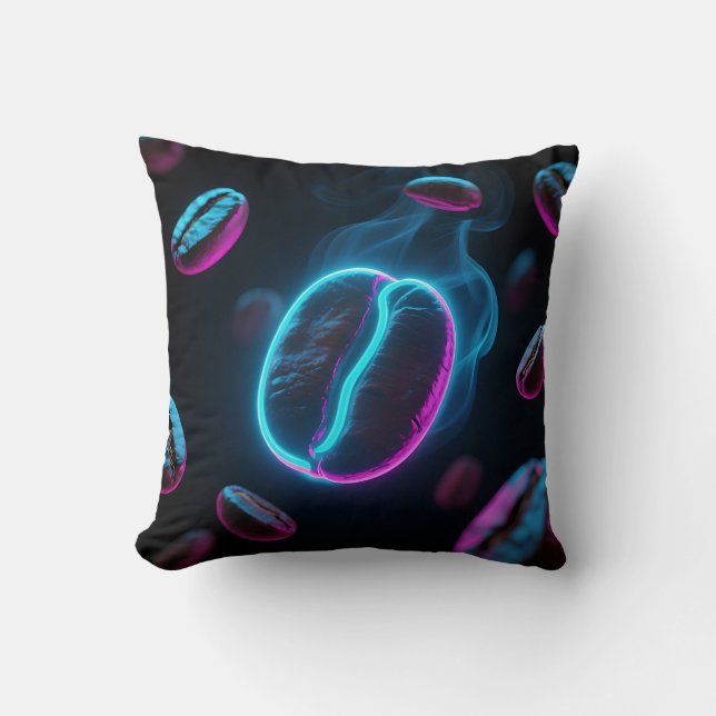 Neon Glow Coffee Bean Energy Cushion (Front)