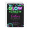 Neon Glow Crazy Girl Party Birthday Invitation