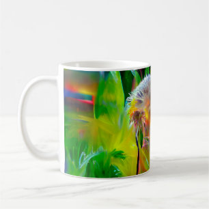 Neon Glow Dandelions in Dream Garden Coffee Mug