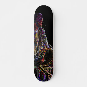 Neon Glow Dhol Drummer skateboard