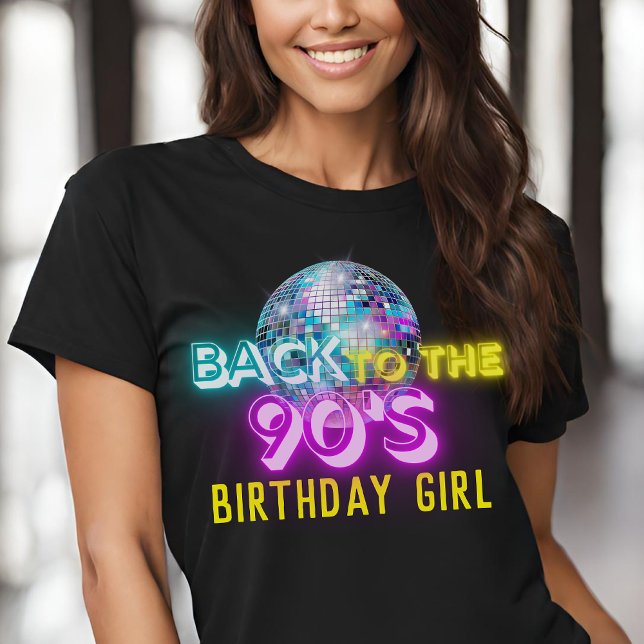 Neon Glow Disco Ball Back to the 90s Retro Party T-Shirt (Creator Uploaded)