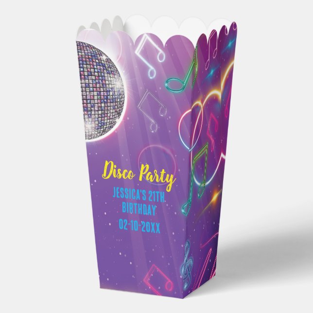 Neon Glow Disco Dance Birthday Party  Favour Box (Front)