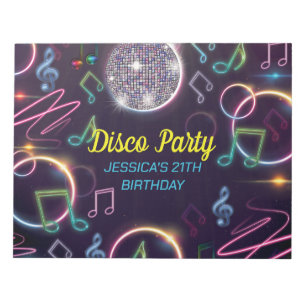 Neon Glow Disco Dance Birthday Party Notepad