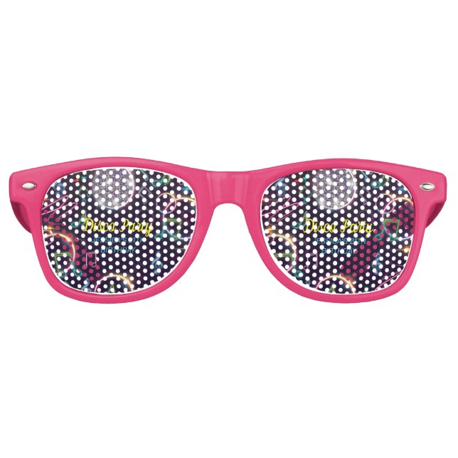 Neon Glow Disco Dance Birthday Party Retro Sunglasses (Front)