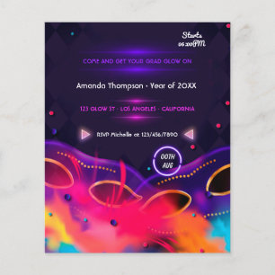 Neon Glow Graduation Party Flyer