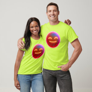 Neon Glow Happy Face Art T-Shirt