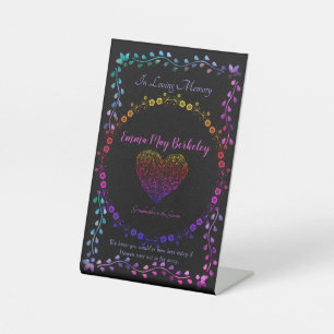 Neon Glow In Loving Memory Table Sign