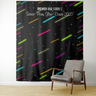 Neon Glow in the Dark Prom Dance Backdrop  Tapestry