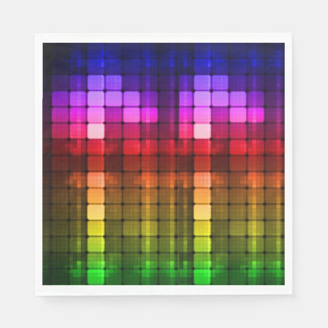 Neon Glow in the Dark, Rainbow Cheetah print Napkin (Front)