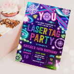 Neon Glow Laser Tag Birthday Party Invitation<br><div class="desc">Neon Glow Laser Tag Birthday Party Invitation</div>