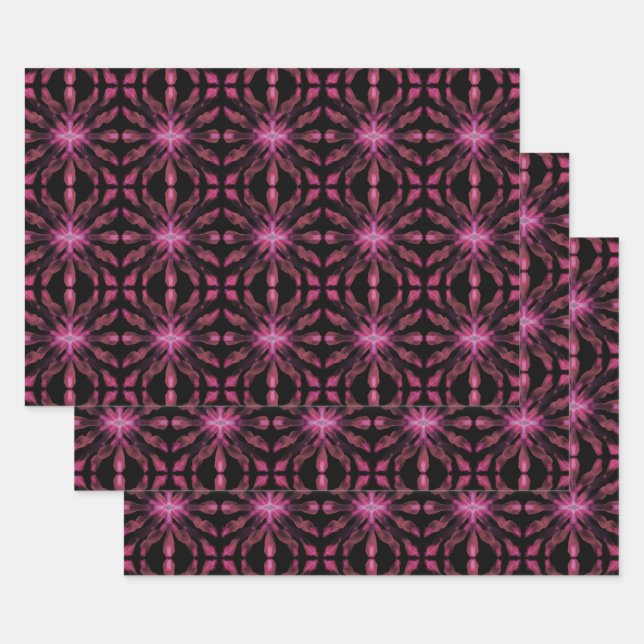 Neon Glow Light Sticks Abstract Pattern  Wrapping Paper Sheet (Set)