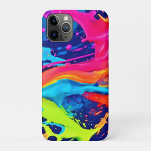 Neon Glow Liquid Swirls Design iPhone 11 Pro Case