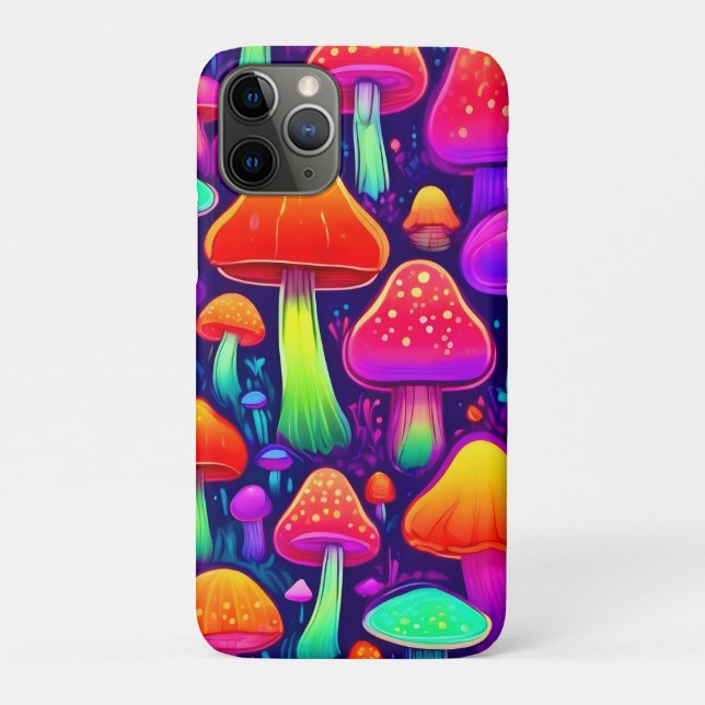 Neon Glow Mushroom Forest Case-Mate iPhone Case (Back)