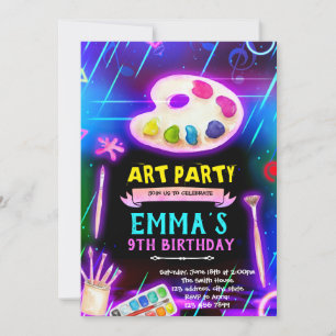 Neon Glow Paint party invitation