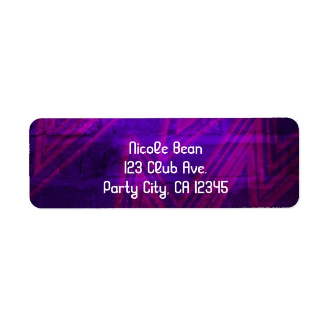 Neon Glow PARTY Birthday Club Address Labels (Front)