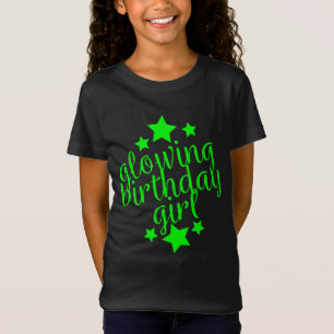 Neon Glow Party Birthday -  Girls Ruffle T-Shirt