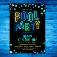 Neon Glow Pool Party Boys Summer Birthday Party 