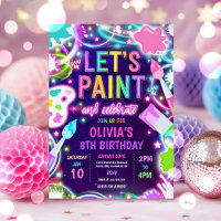 Neon Glow Pottery Painting Birthday Party