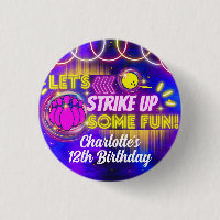 Neon Glow Purple Girl's Bowling Birthday Party