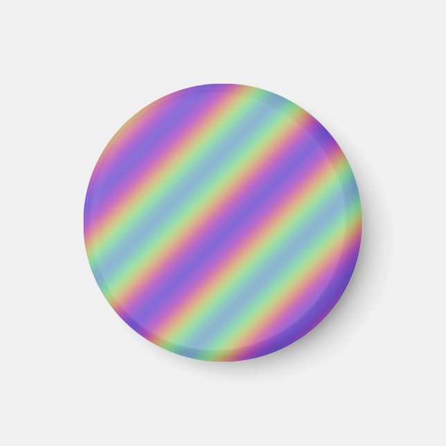 Neon Glow Rainbow Stripe Magnet (Front)