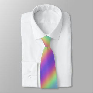 Neon Glow Rainbow Stripe Neck Tie