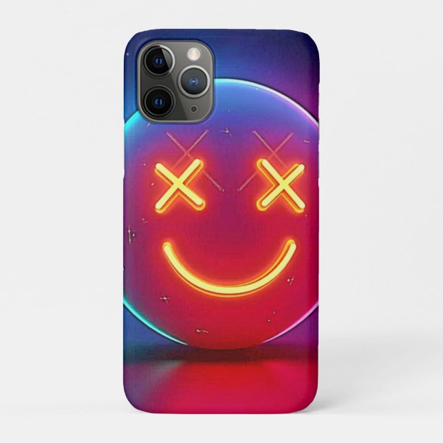 Neon Glow Smiley Face Case-Mate iPhone Case (Back)
