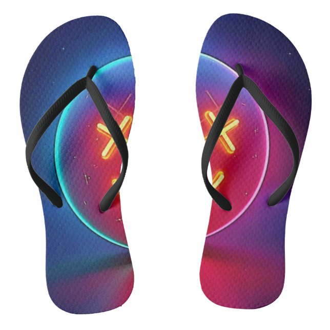 Neon Glow Smiley Face Flip Flops (Footbed)