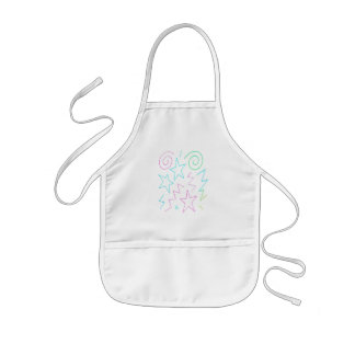 Neon Glow Stars & Swirls Pattern Kids Apron