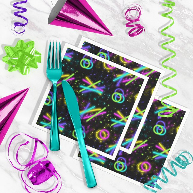 Neon Glow Stick Seamless Pattern ID923 Napkin (Creator Uploaded)