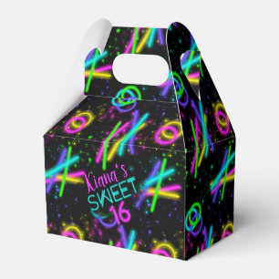 Neon Glow Stick Sweet 16 Name ID760 Favour Box