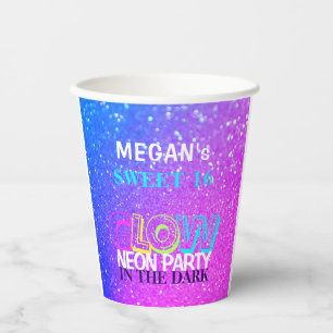 Neon glow Sweet Sixteen birthday party Paper Cups