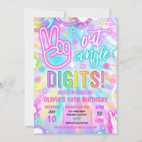 Neon Glow Tie Dye Peace Out Single Digits Birthday