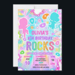 Neon Glow Tie Dye Rock Climbing Birthday Party Invitation<br><div class="desc">Neon Glow Tie Dye Rock Climbing Birthday Party Invitation</div>