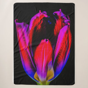 Neon Glow Tulip Sherpa Blanket