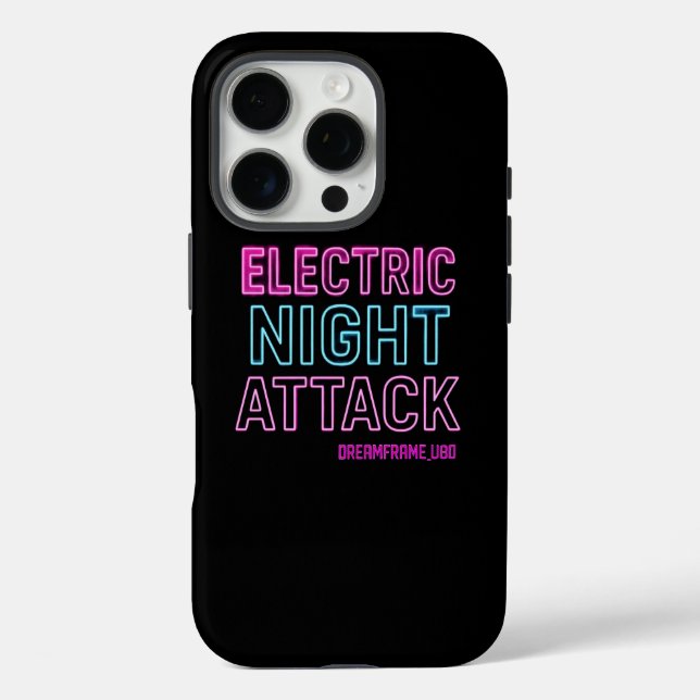 Neon Glow Typography Print | Retro Futuristic Room Case-Mate iPhone Case (Back)