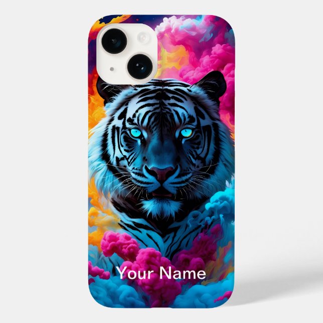Neon Glowing Tiger mystical and ethereal  Case-Mate iPhone Case (Back)
