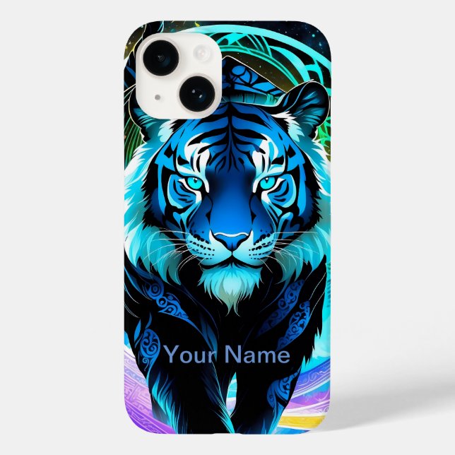 Neon Glowing Tiger mystical and ethereal  Case-Mate iPhone Case (Back)