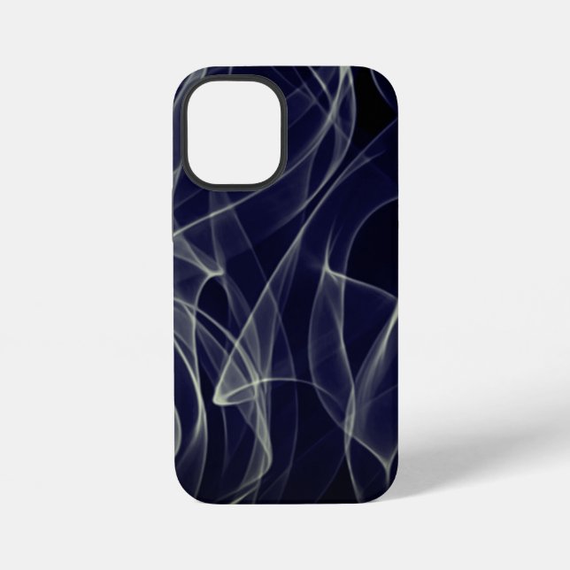 Neon Gold and Blue Curvy Line Pattern -COOL iPhone Case (Back)